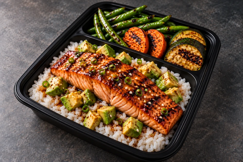 Salmon Teriyaki Avocado Plate